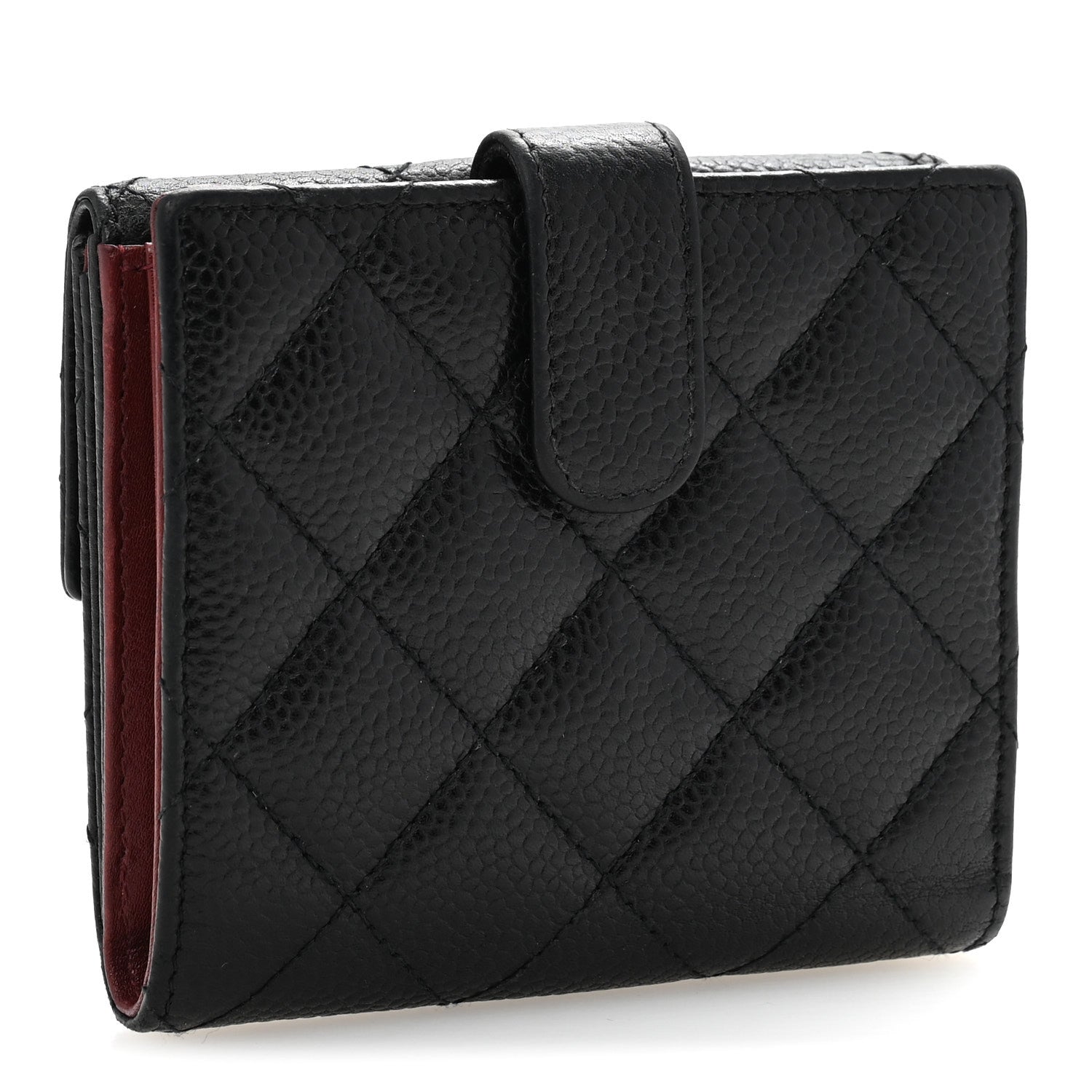 Chanel Caviar Quilted Compact French Flap Wallet Black 3 of 12