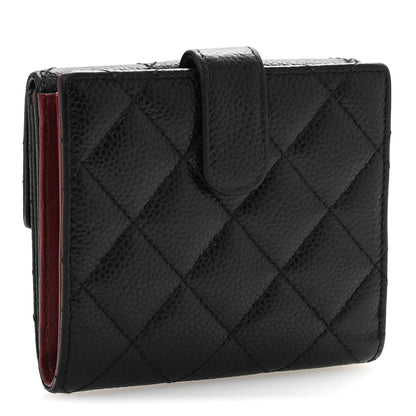 Chanel Caviar Quilted Compact French Flap Wallet Black 3 of 12