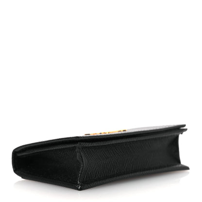 Prada Saffiano Metal Flap Card Holder Black 4 of 7