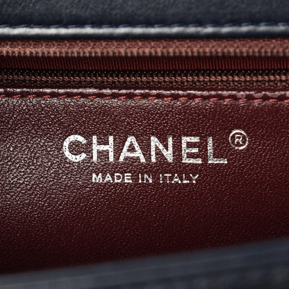 Chanel Calfskin Embossed New Medium Paris Salzburg Boy Flap Navy 6 of 11