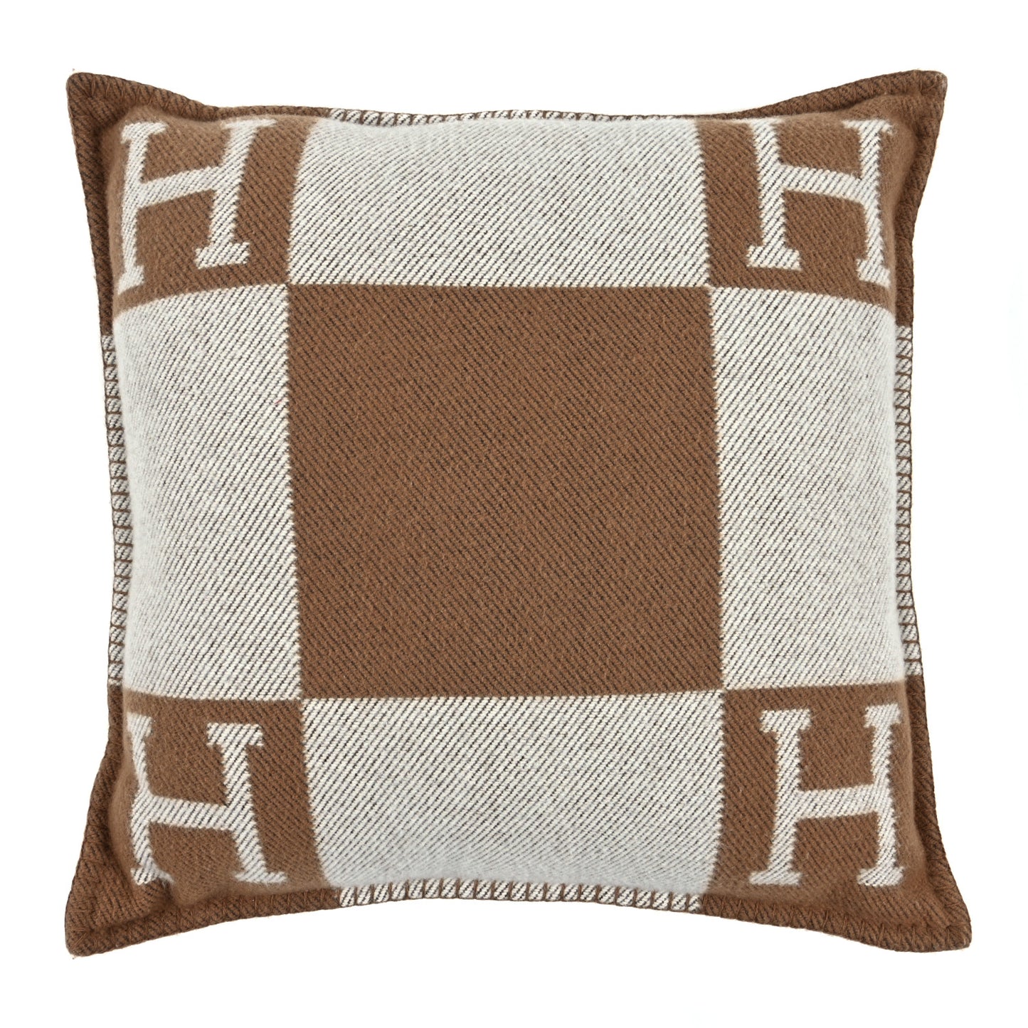 Wool Cashmere Avalon Pillow PM Ecru Camel