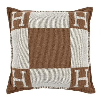 Hermes Wool Cashmere Avalon Pillow PM Ecru Camel 1 of 3