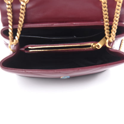 Saint Laurent Calfskin Y Quilted Monogram Small Loulou Chain Satchel Dark Legion Red 5 of 11