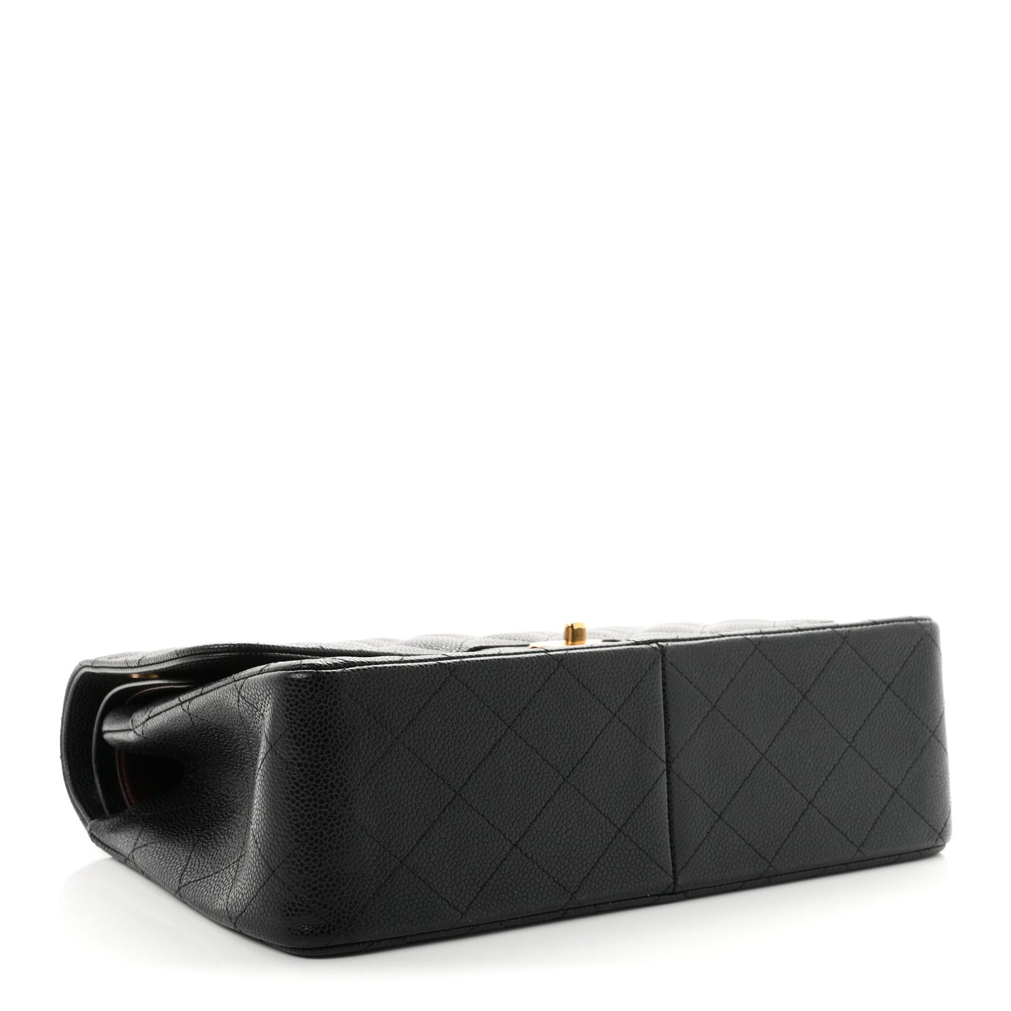 Caviar Quilted Jumbo Double Flap Black