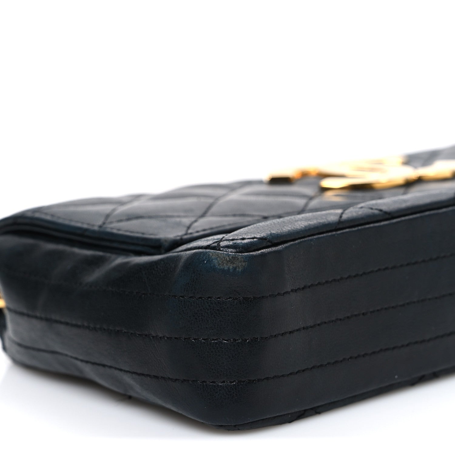 Chanel Lambskin Quilted Jumbo CC Small Single Flap Black 10 of 12