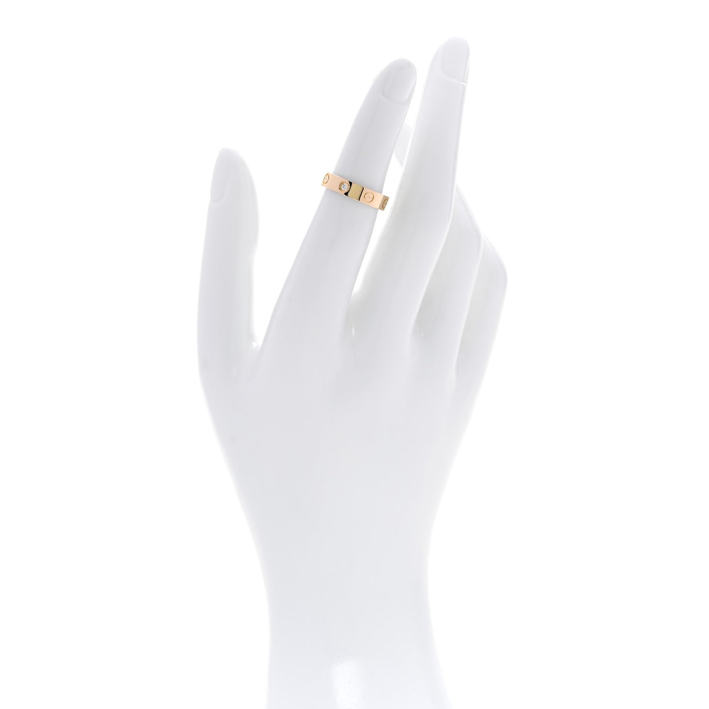 18K Yellow Gold Diamond 4mm LOVE Wedding Band Ring 48 4.5