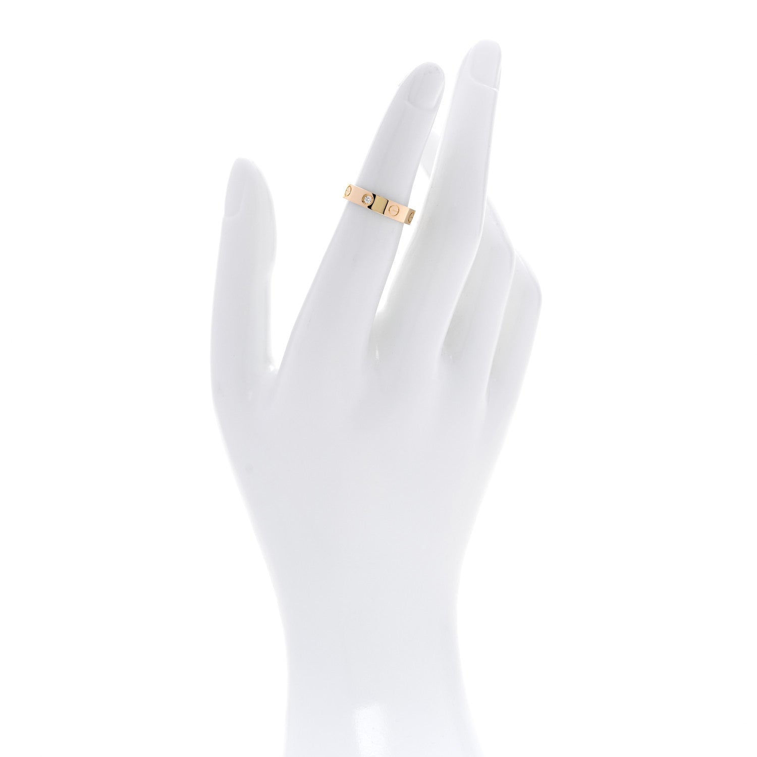 Cartier 18K Yellow Gold Diamond 4mm LOVE Wedding Band Ring 48 4.5 2 of 4