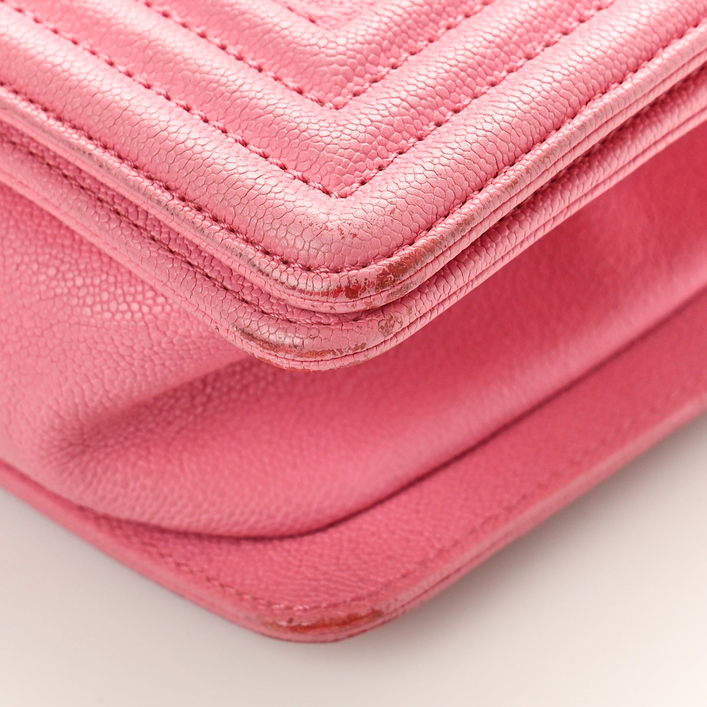 Caviar Quilted Small Boy Flap Pink