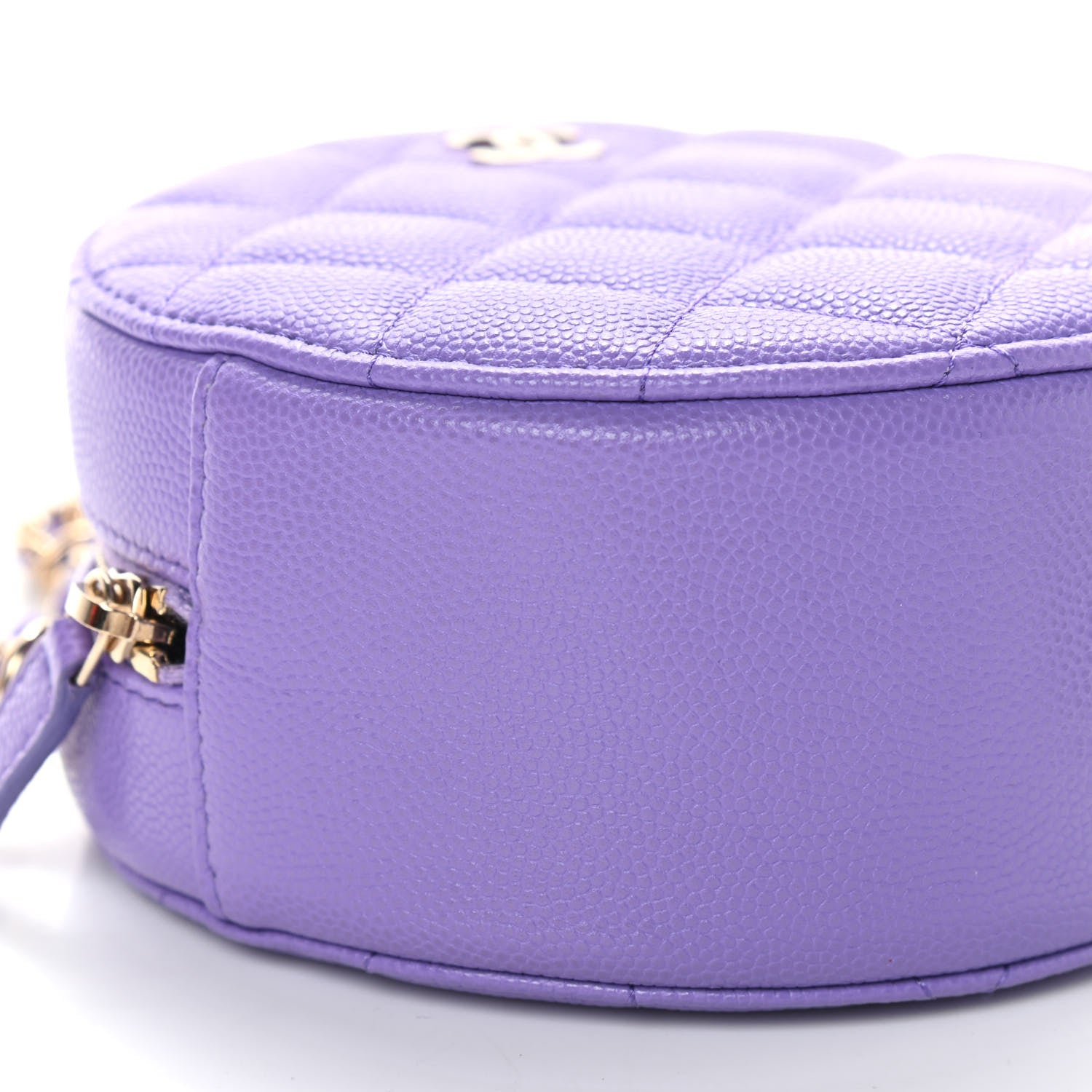 Chanel Caviar Quilted Round Clutch With Chain Purple 7 of 8