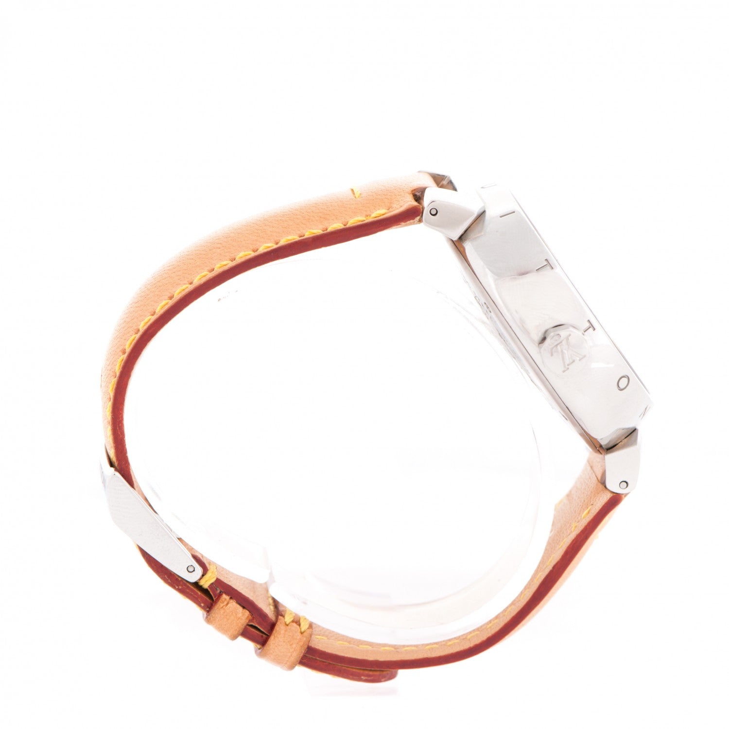 Louis Vuitton Stainless Steel Vachetta 39mm Tambour Quartz Watch Champagne 4 of 10