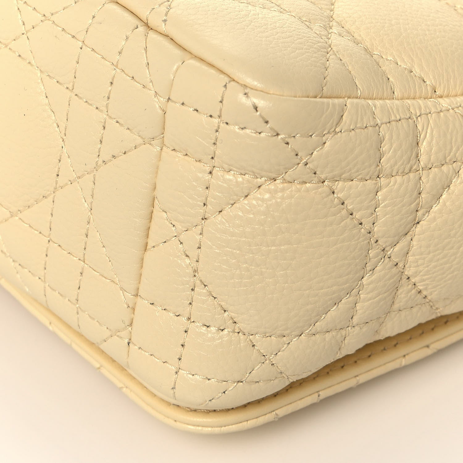 Christian Dior Calfskin Cannage Small Caro Bag Pale Yellow 12 of 14