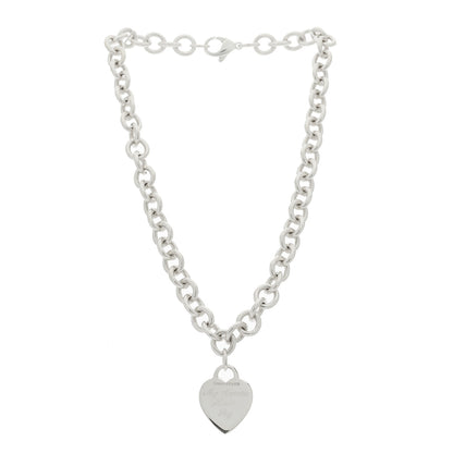 Tiffany Sterling Silver Heart Tag Pendant Necklace 3 of 6