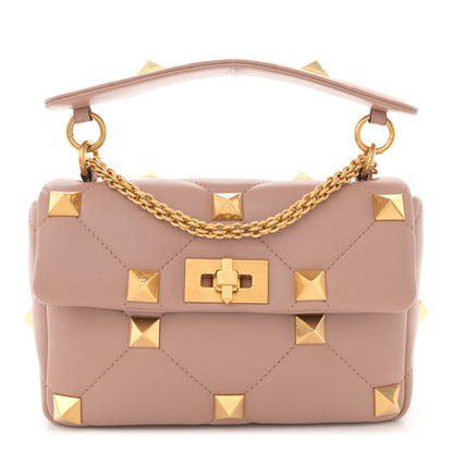 Valentino Garavani Nappa Medium Roman Stud Shoulder Bag Rose Cannelle 1 of 10