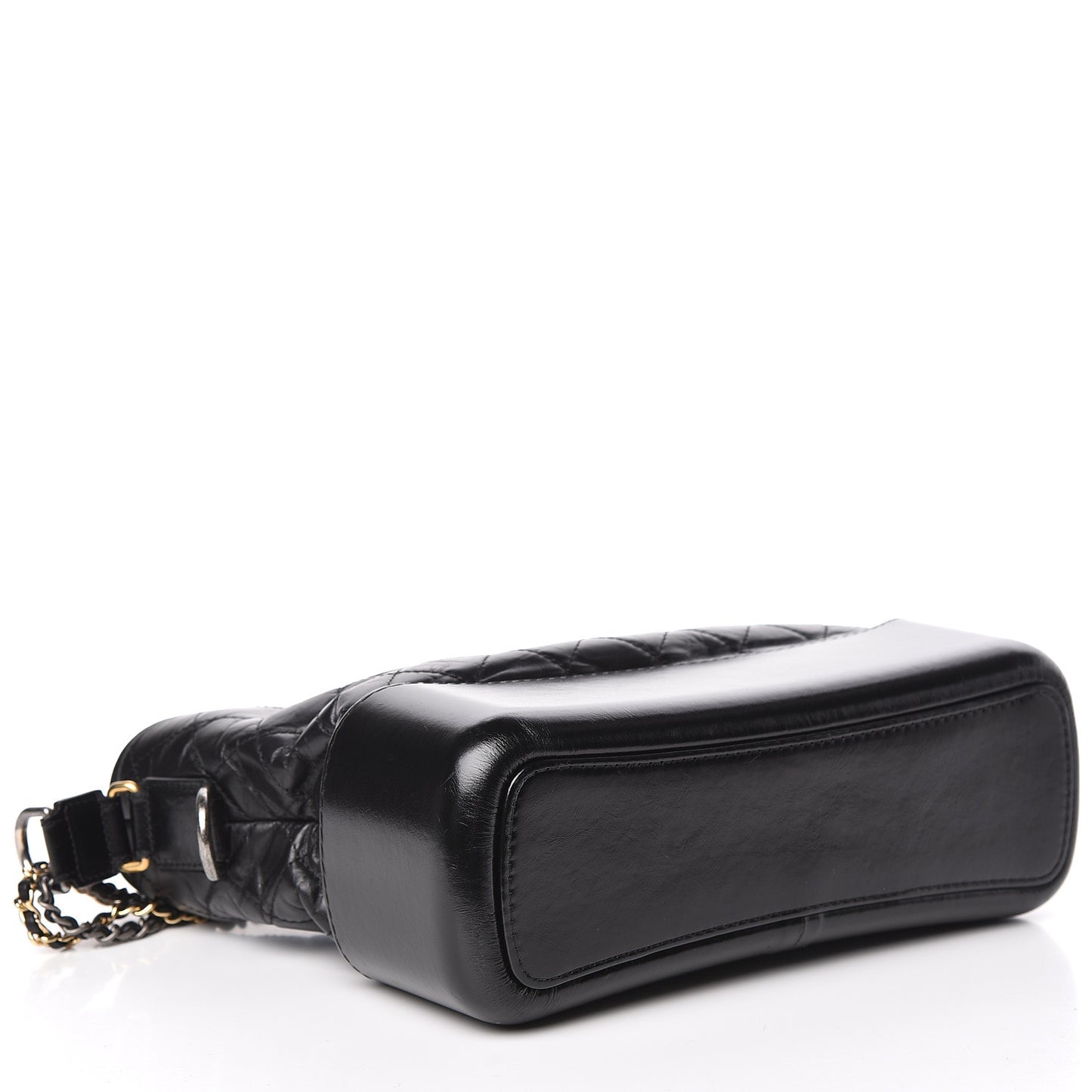 Aged Calfskin Quilted Medium Gabrielle Hobo Black