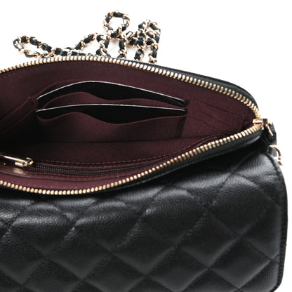 Chanel Caviar Quilted Flap Phone Holder With Chain Black 5 of 11