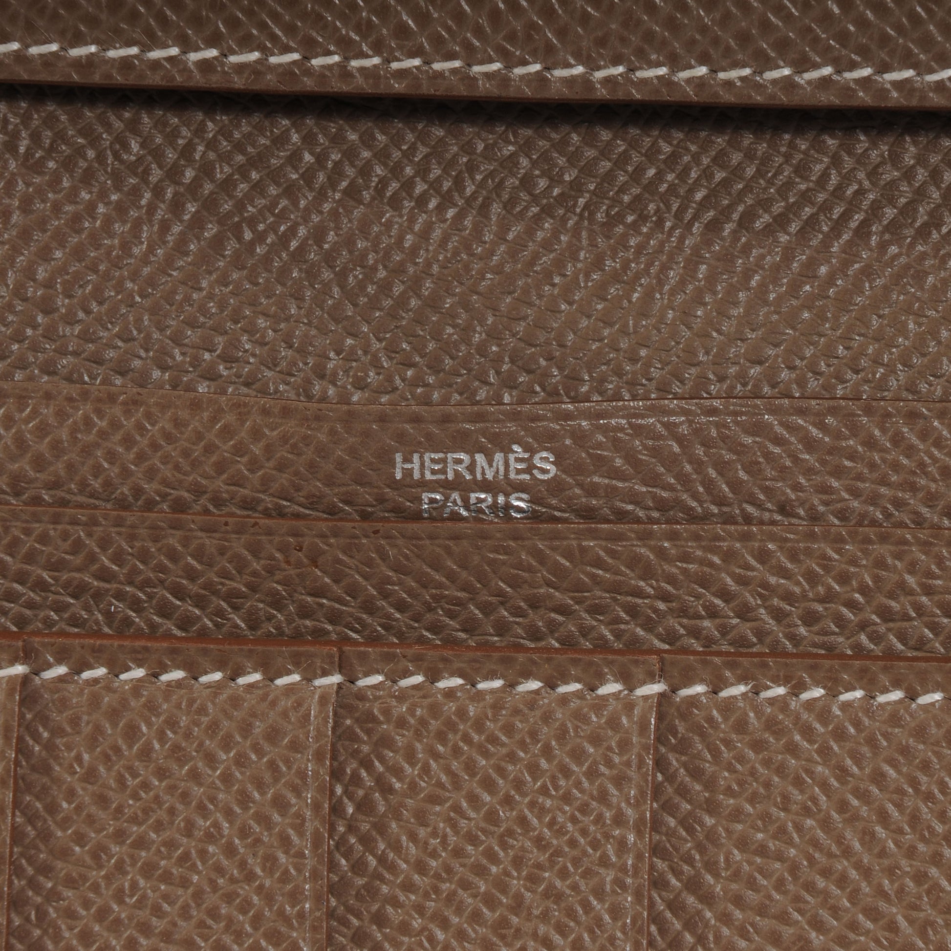 Hermes Epsom Bi Color Tri-Fold Bearn Wallet Etoupe Rose Jaipur 7 of 8