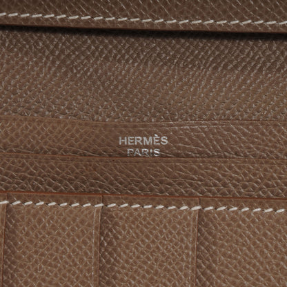 Hermes Epsom Bi Color Tri-Fold Bearn Wallet Etoupe Rose Jaipur 7 of 8