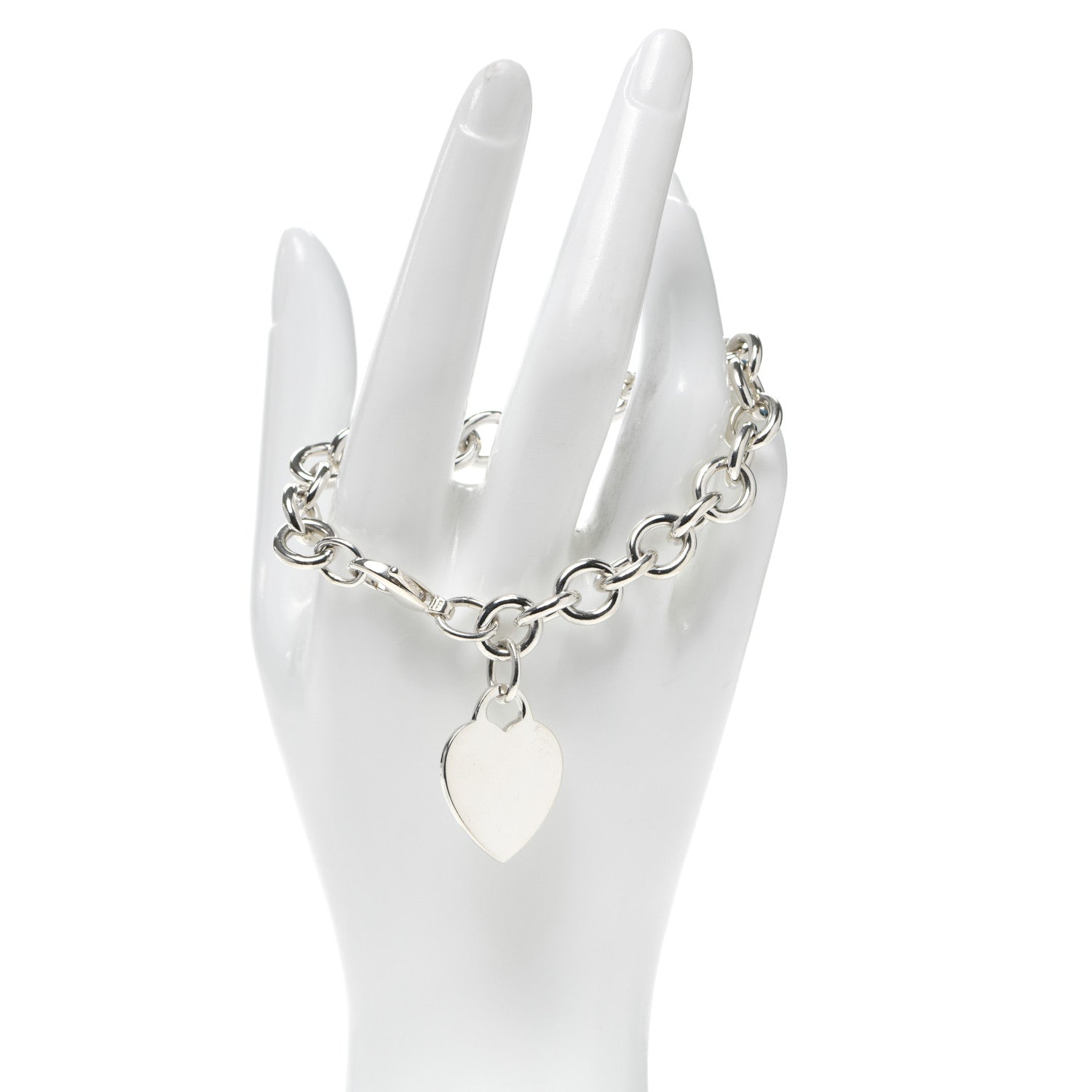 Tiffany Sterling Silver Heart Tag Charm Bracelet 2 of 4