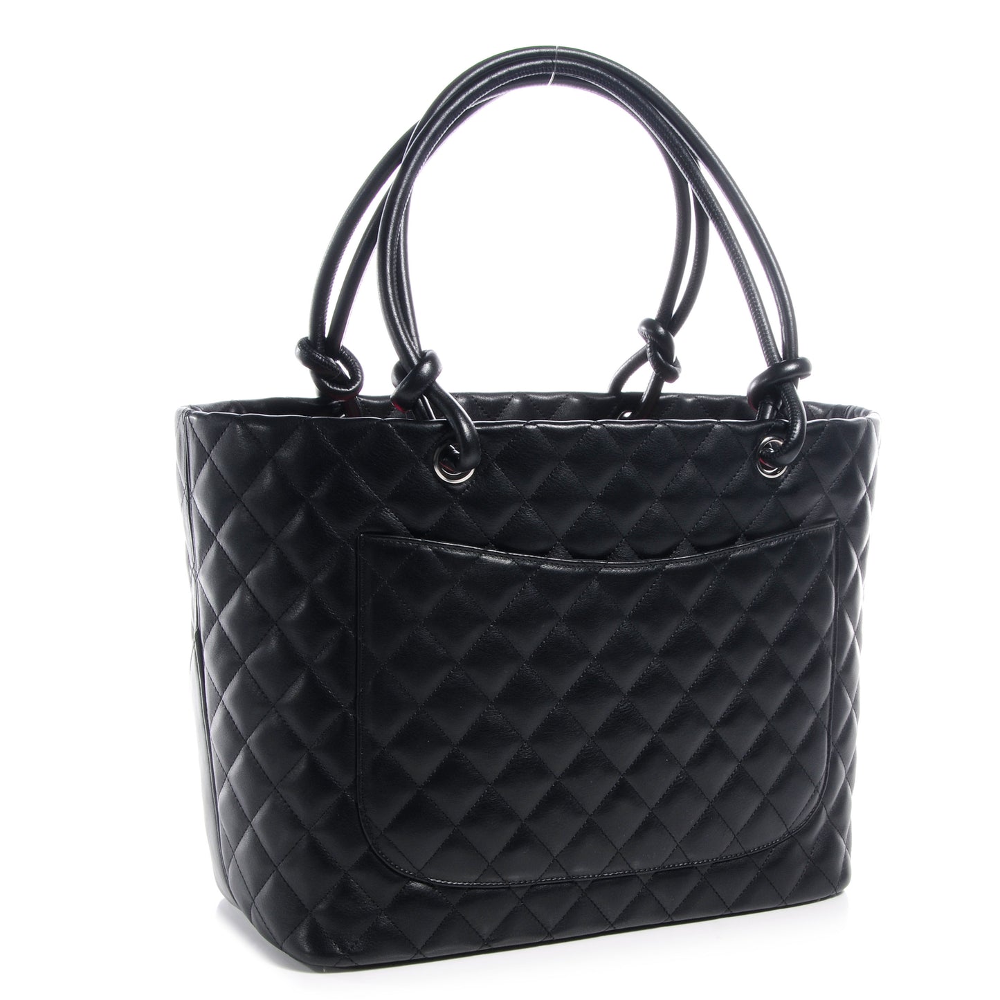 Calfskin Quilted Large Cambon Tote Black