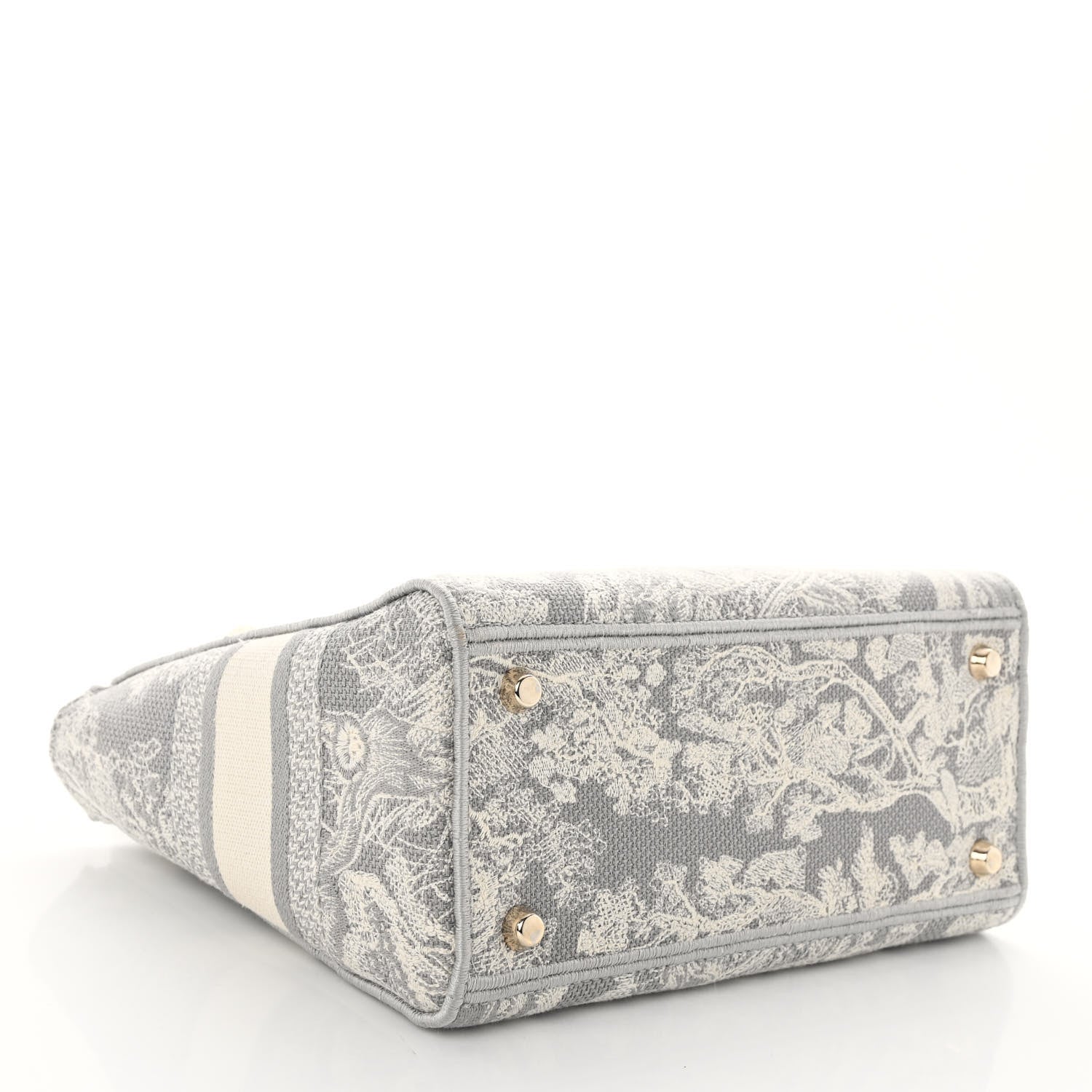 Christian Dior Canvas Toile De Jouy Reverse Embroidered Medium Lady D-Lite Gray 4 of 9