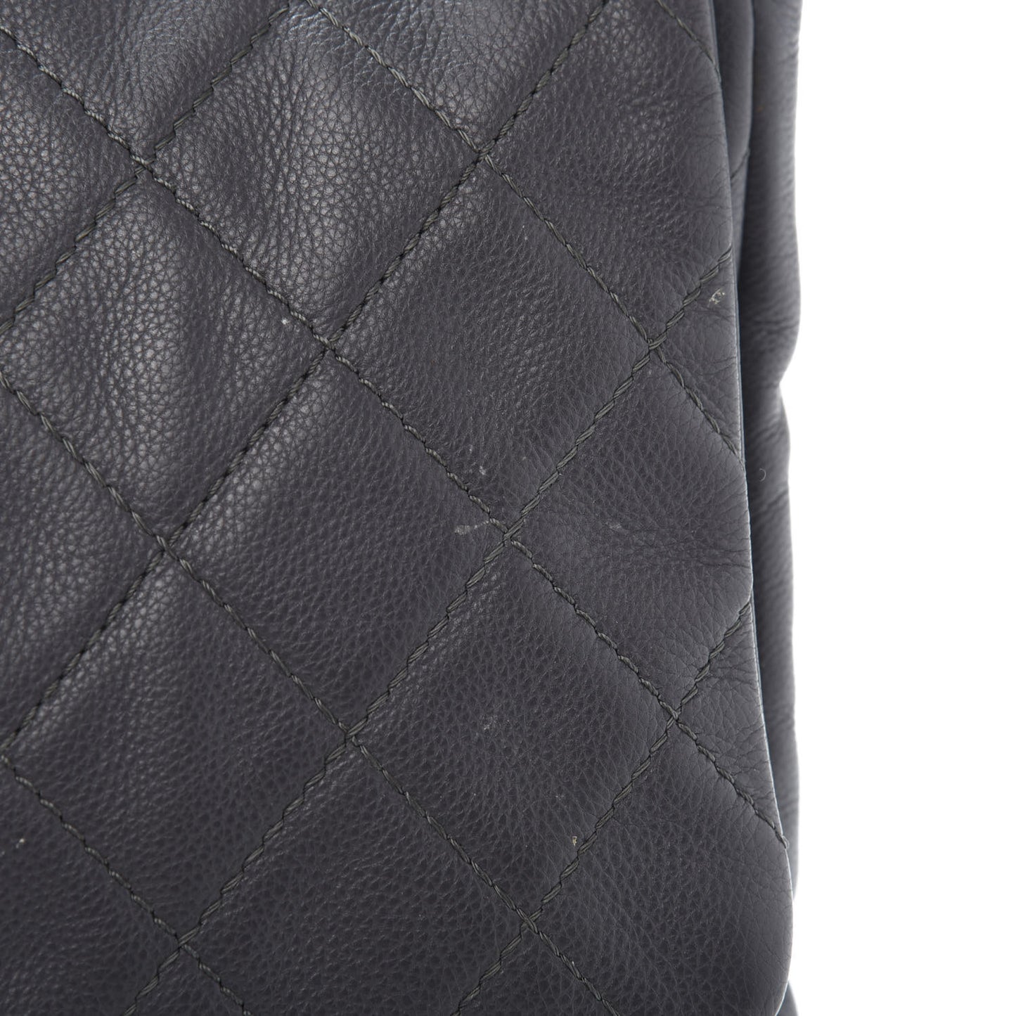 Calfskin Quilted Couture Messenger Grey