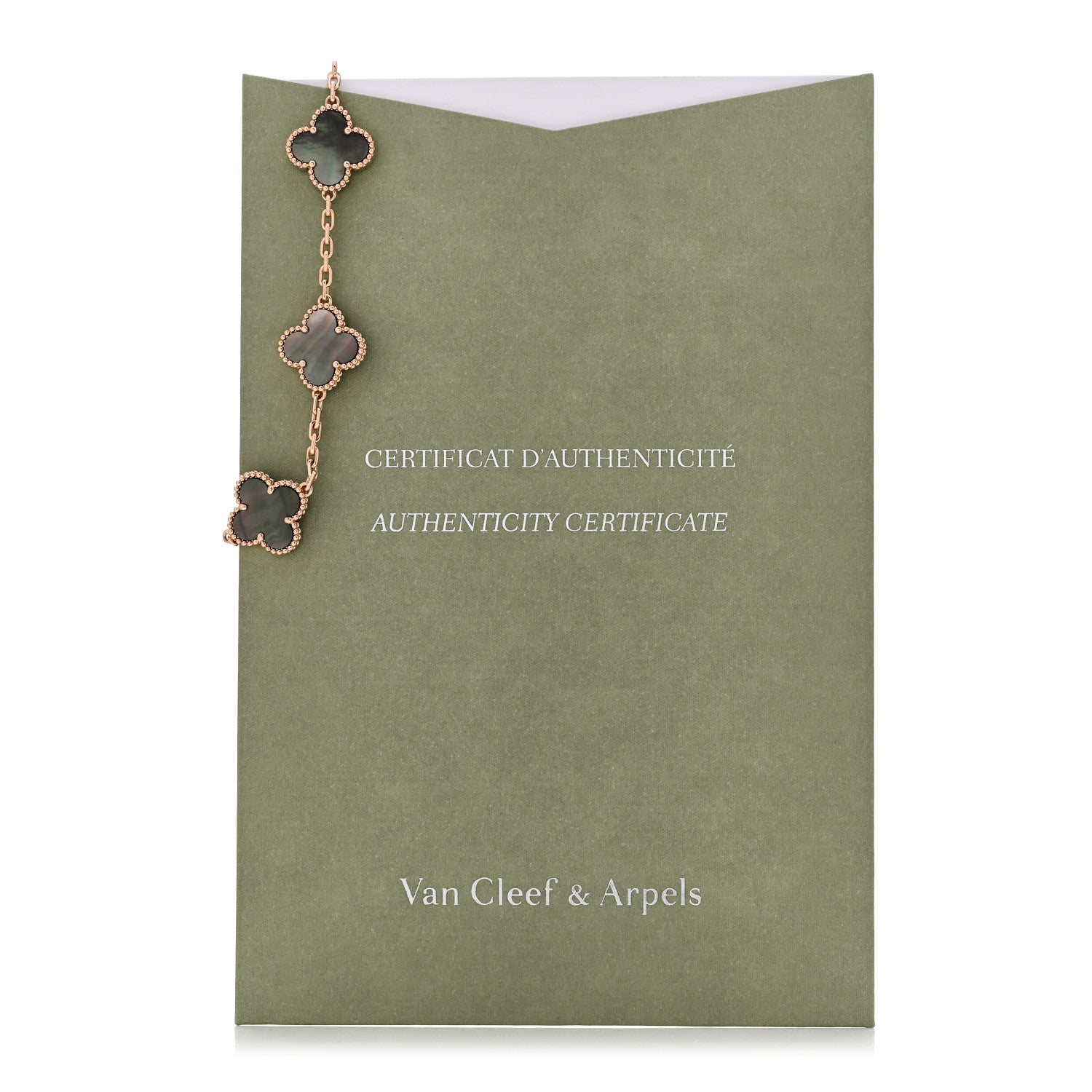 Van Cleef & Arpels 18K Rose Gold Gray Mother of Pearl 5 Motifs Vintage Alhambra Bracelet 5 of 5
