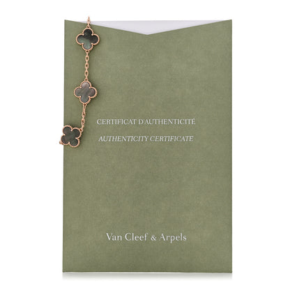 Van Cleef & Arpels 18K Rose Gold Gray Mother of Pearl 5 Motifs Vintage Alhambra Bracelet 5 of 5