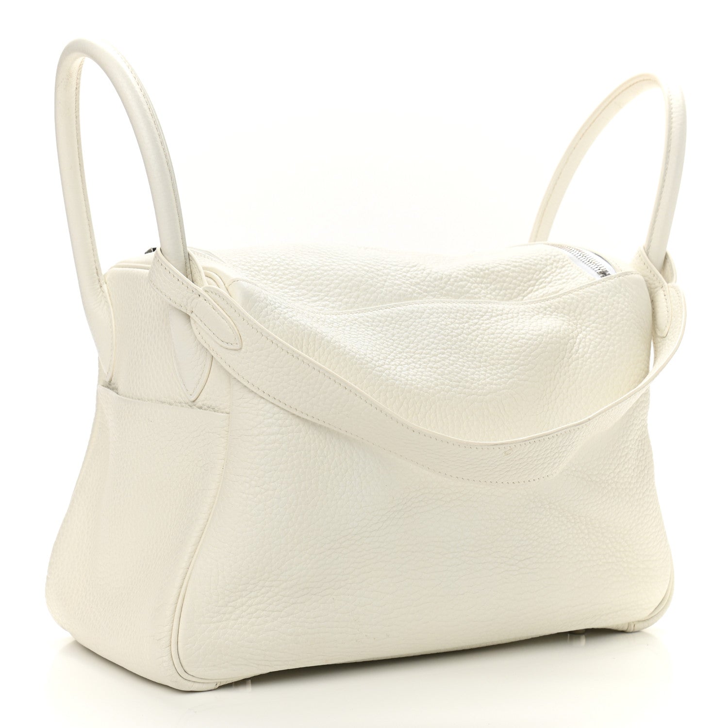 Hermes Taurillon Clemence Lindy 30 White 3 of 12