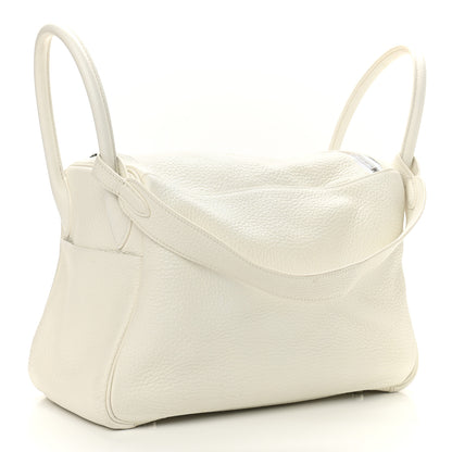Hermes Taurillon Clemence Lindy 30 White 3 of 12