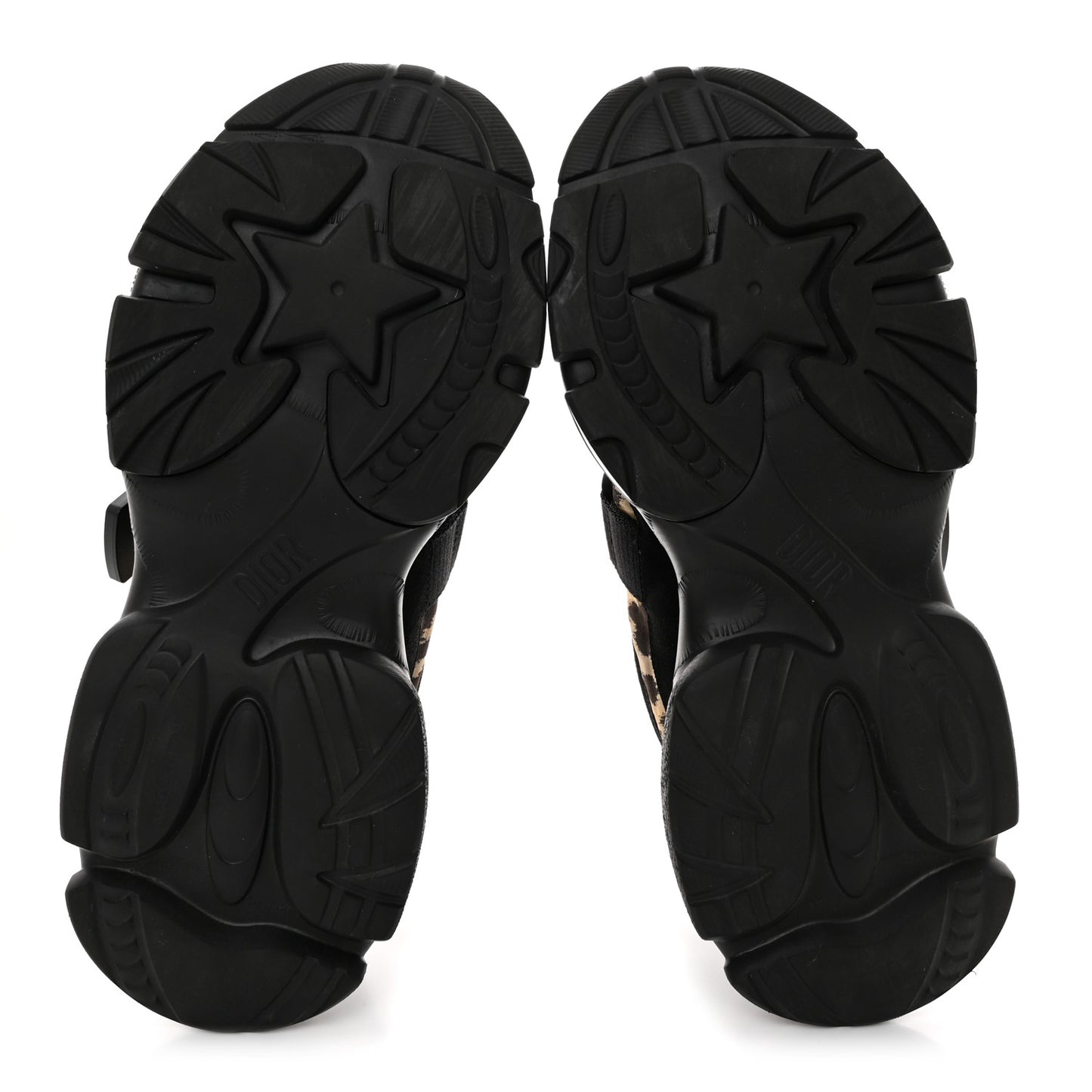 Technical Fabric Nylon Leopard Print Womens D-Wander Sneakers Black