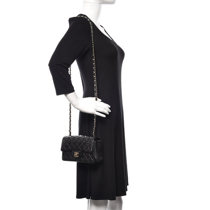 Chanel Lambskin Quilted Mini Rectangular Flap Black 2 of 11