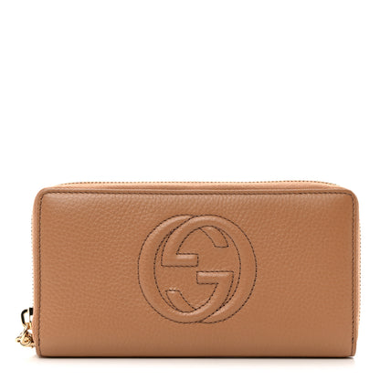 Gucci Pebbled Calfskin Soho Zip Around Wallet Camelia 1 of 8