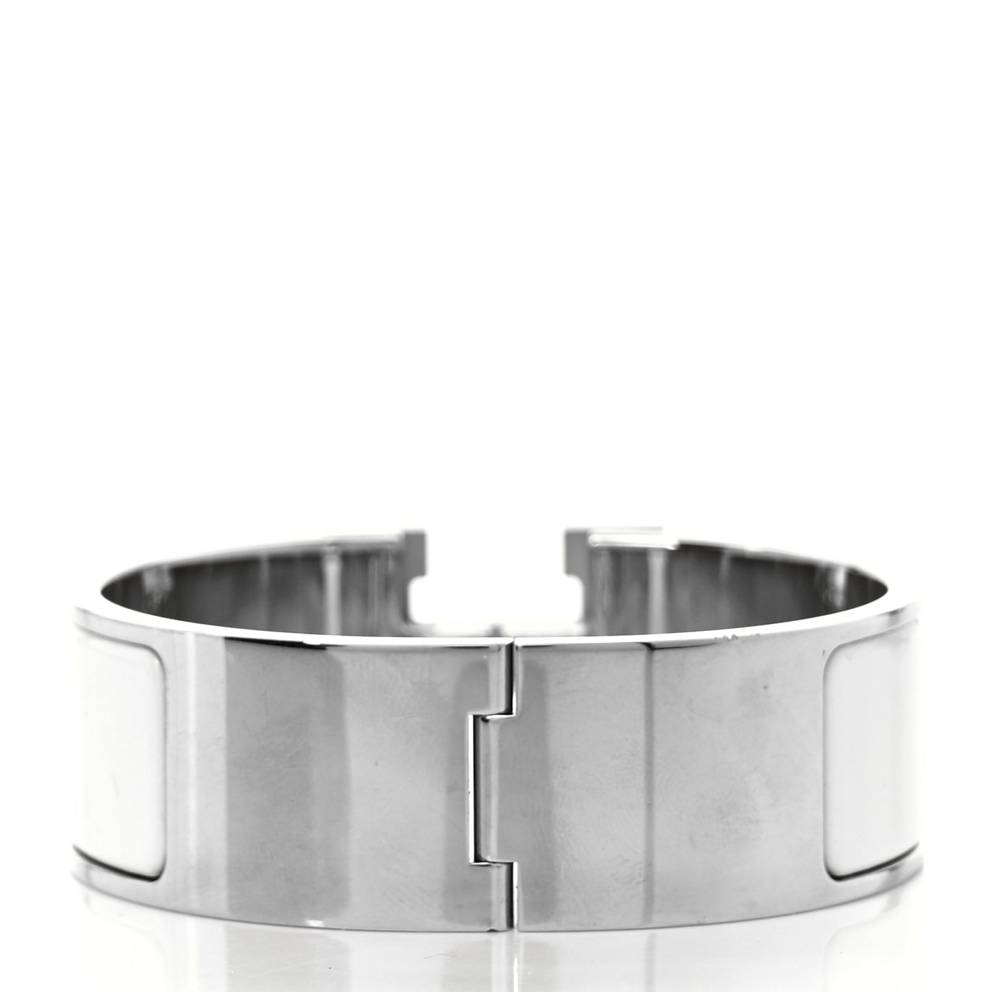 Enamel Wide Clic Clac H Bracelet PM White