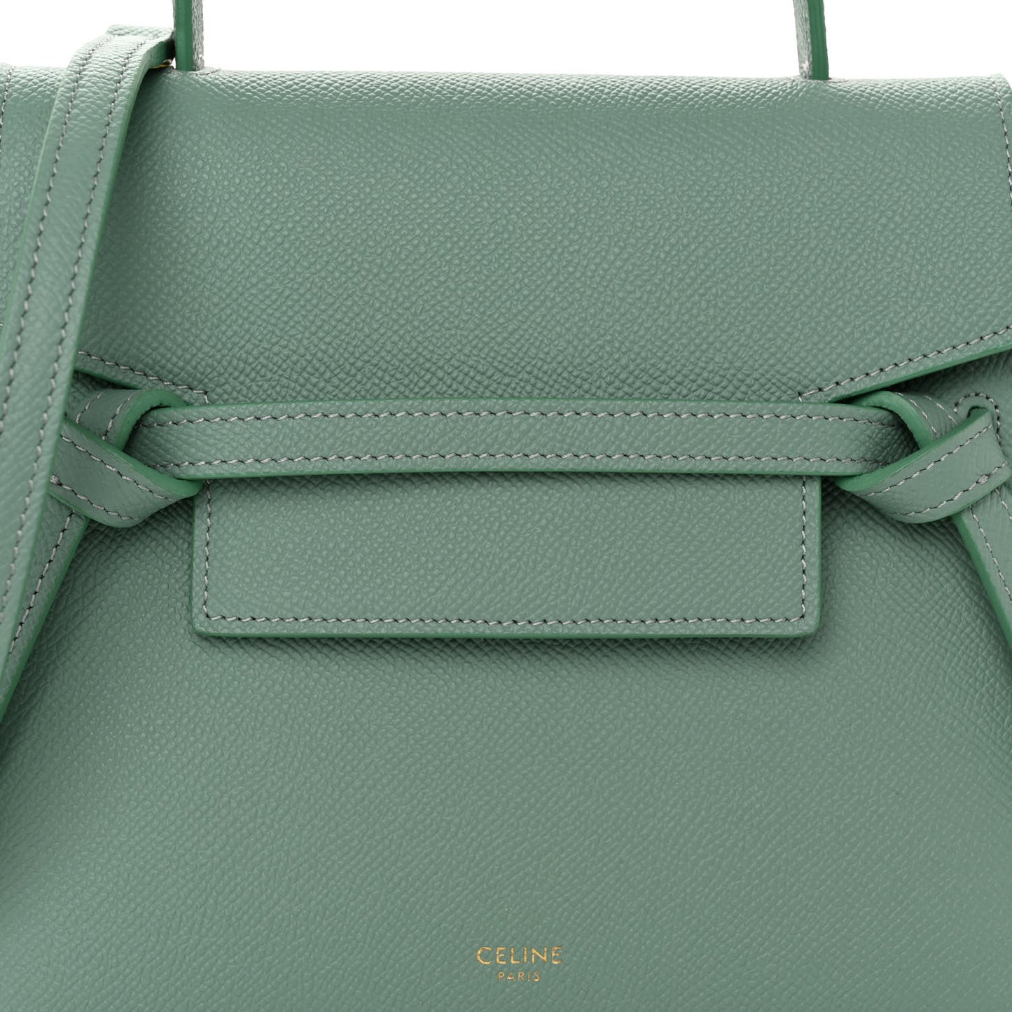 Grained Calfskin Nano Belt Bag Celadon