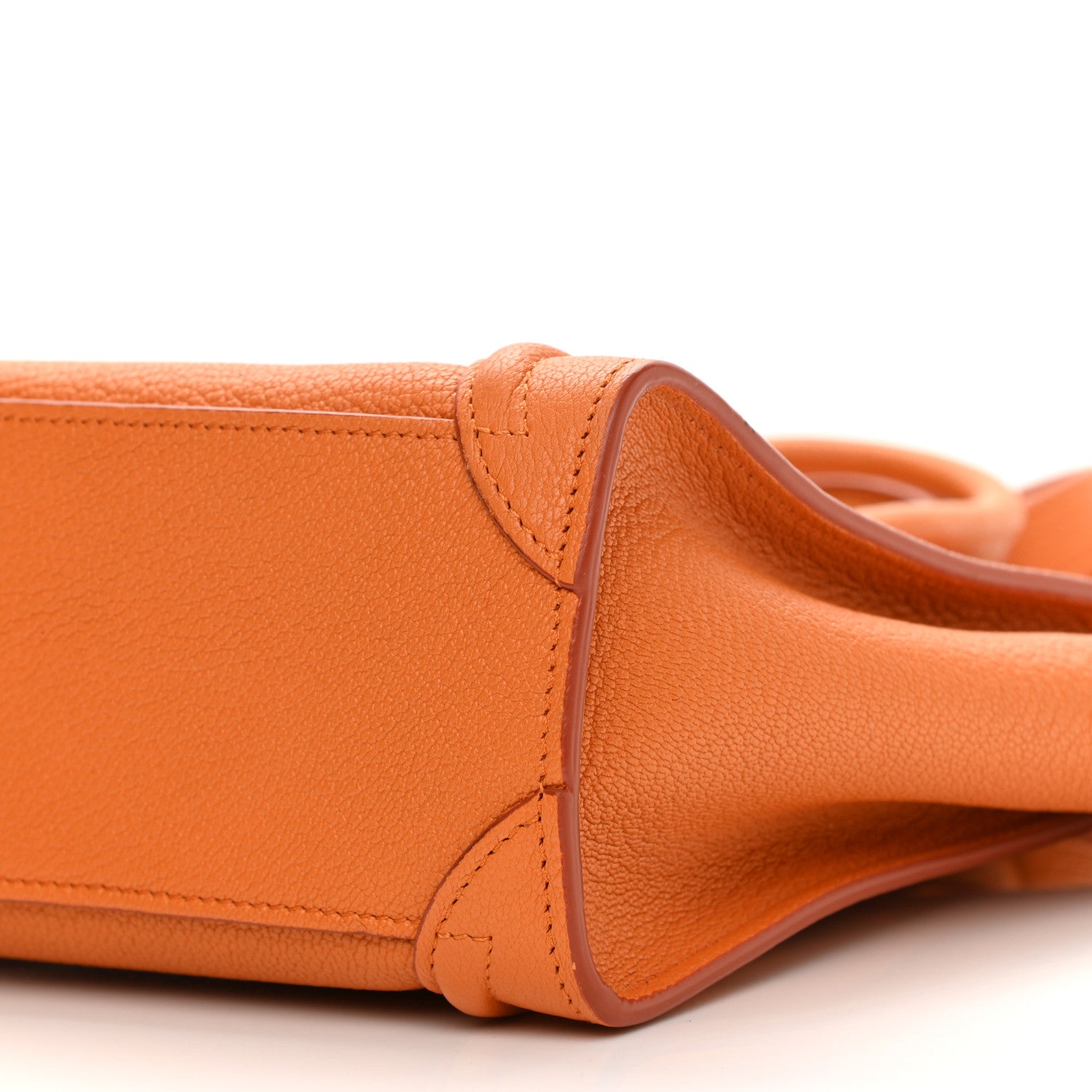 Celine Drummed Calfskin Nano Luggage Bright Orange 10 of 10