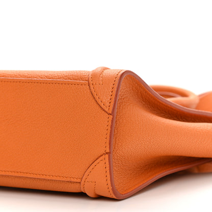 Celine Drummed Calfskin Nano Luggage Bright Orange 10 of 10