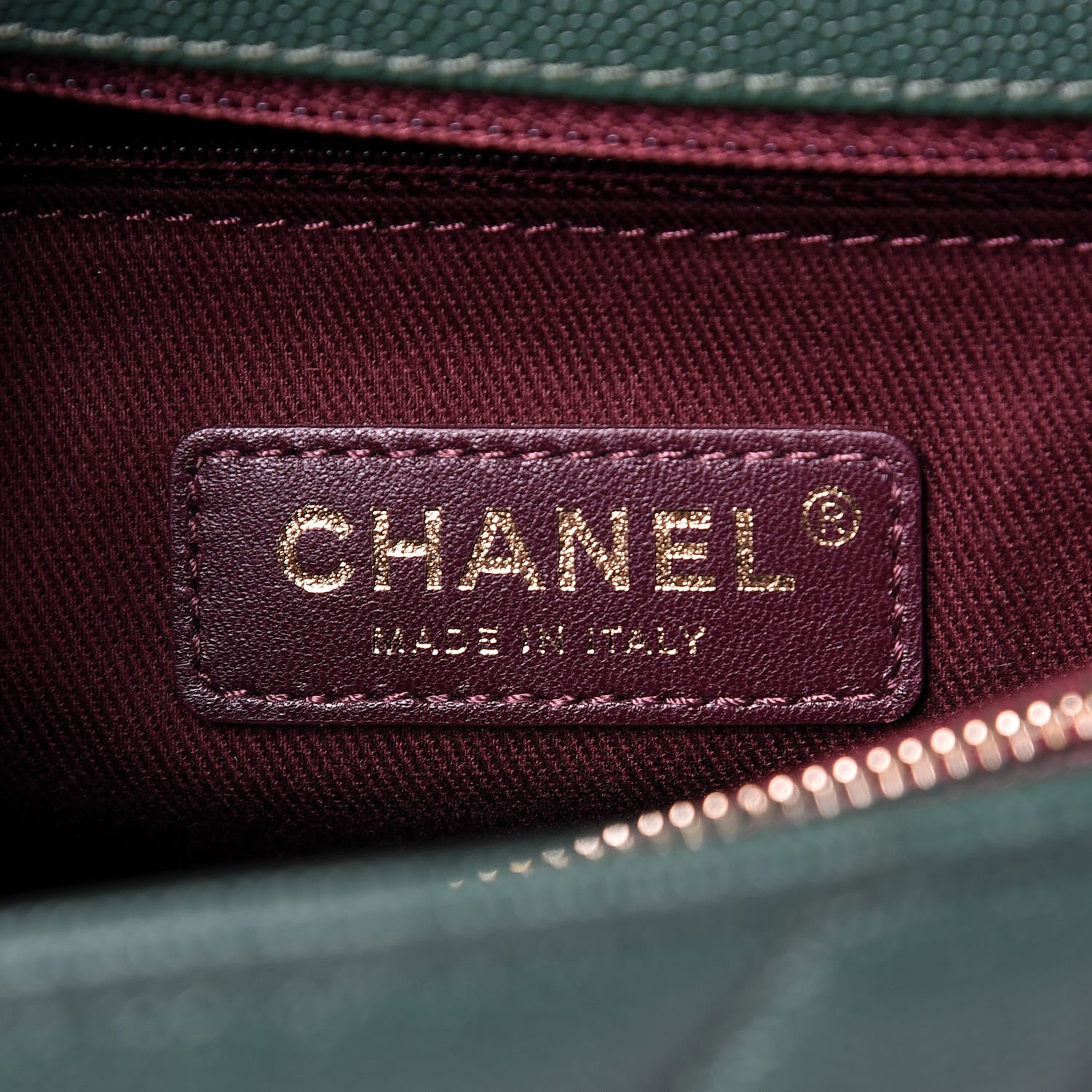 Chanel Caviar Chevron Chevron Quilted Small Coco Handle Flap Green 7 of 10