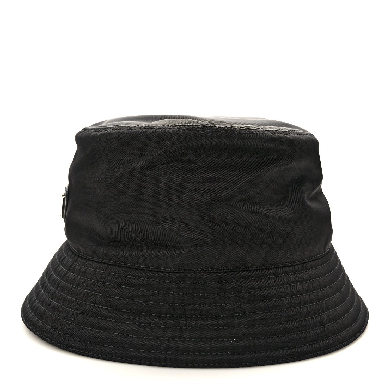 Prada Re-Nylon Metal Triangle Logo Mens Bucket Hat XXL Black 4 of 9