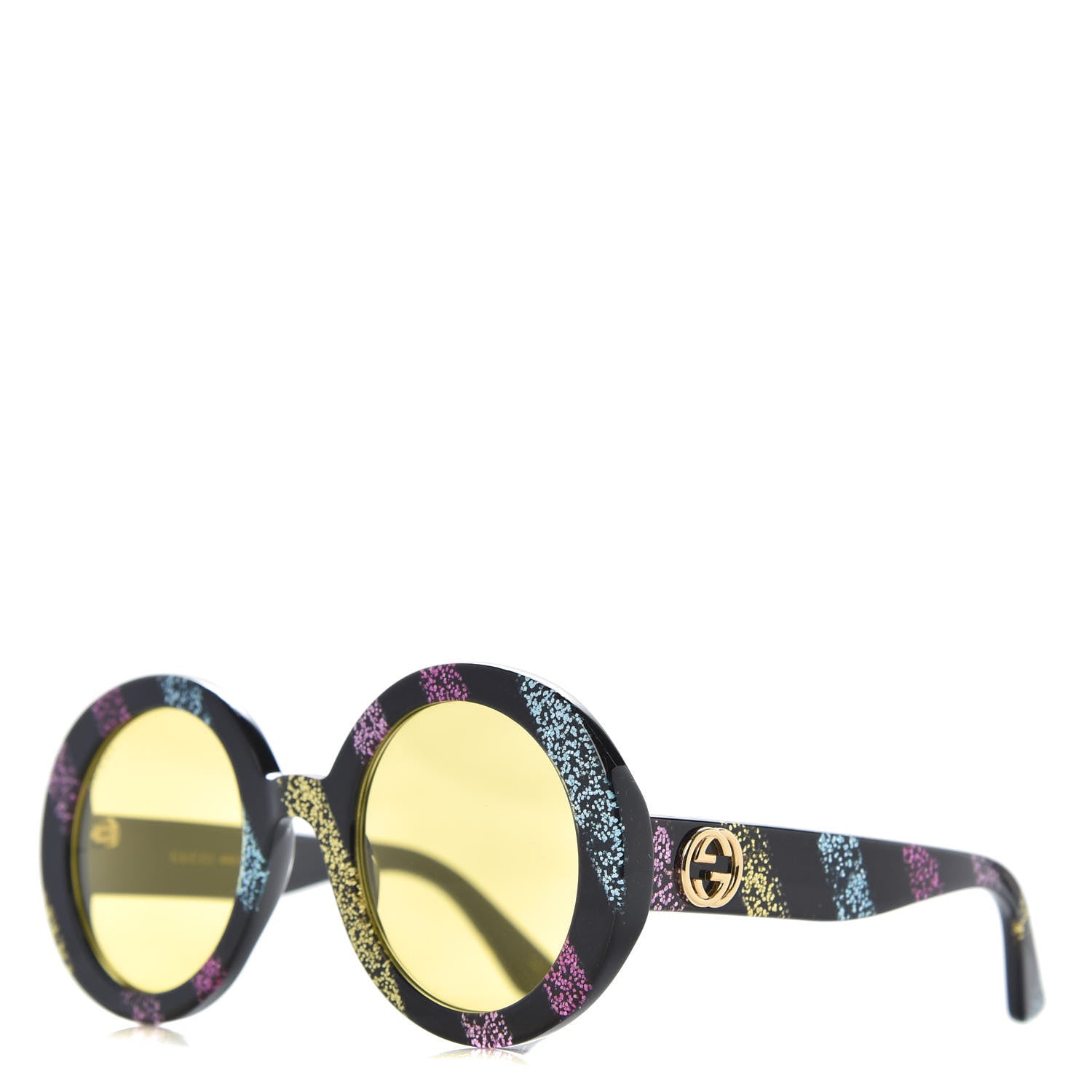 Gucci Acetate Round Glitter GG0319S Sunglasses Rainbow 1 of 8