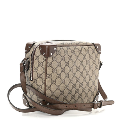 Gucci GG Supreme Monogram Textured Calfskin Square Messenger Bag Beige Ebony New Acero 3 of 9
