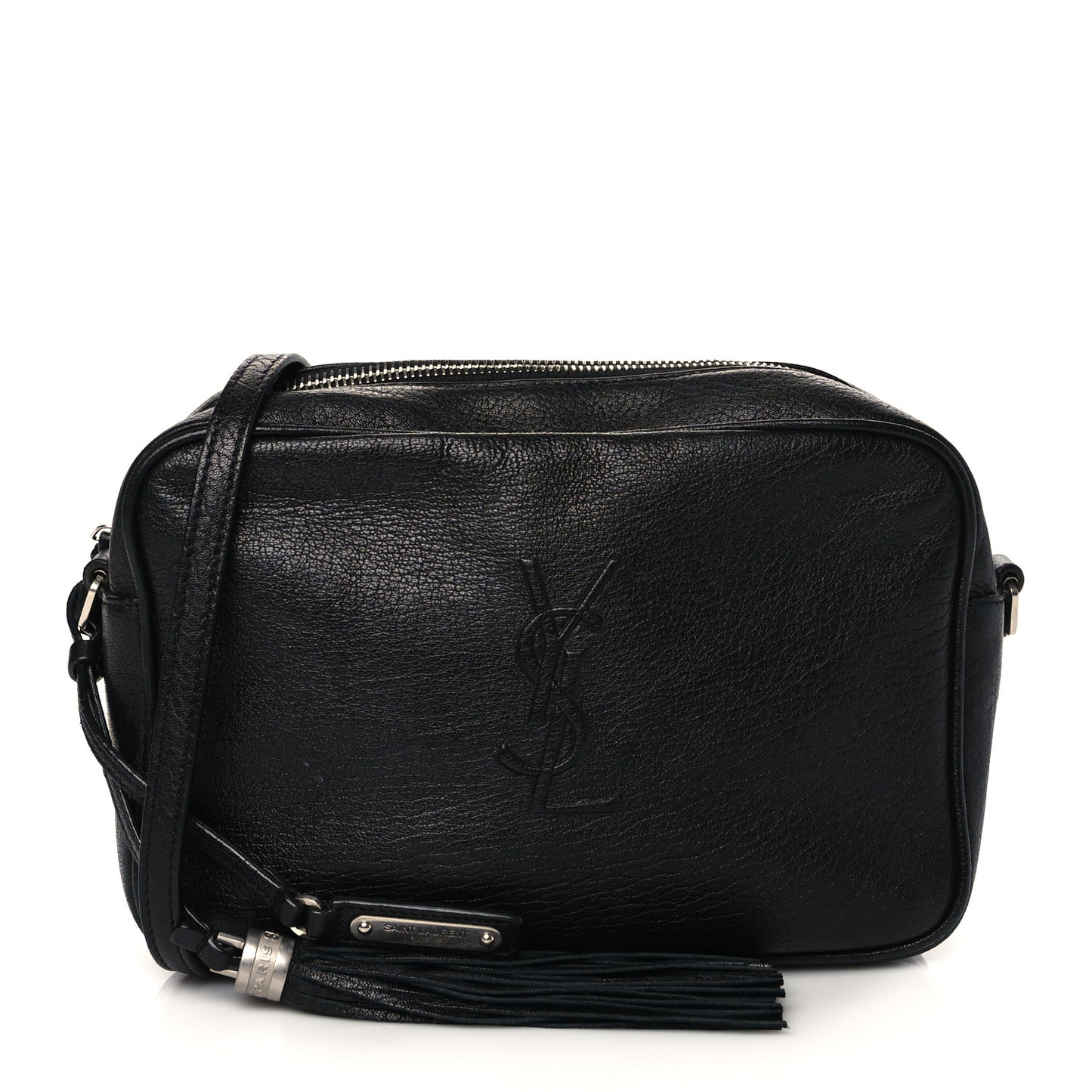 Lambskin Monogram Embossed Small Lou Camera Bag Black