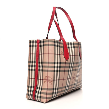 Burberry Haymarket Check Small Reversible Tote Poppy Red 11 of 15