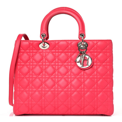 Christian Dior Lambskin Cannage Large Lady Dior Pink 1 of 18