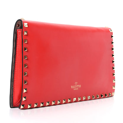 Valentino Garavani Nappa Rockstud Wristlet Clutch Deep Orange 3 of 7