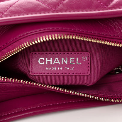 Chanel Aged Calfskin Quilted Small Gabrielle Hobo Fuchsia 6 of 10
