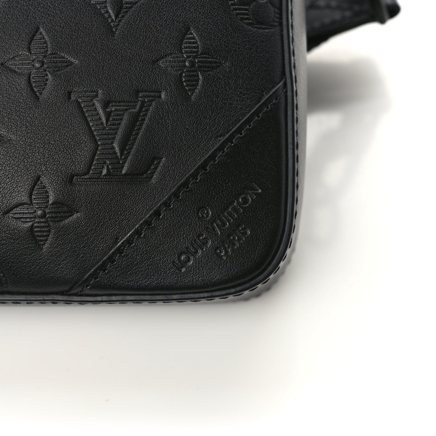 Calfskin Monogram Shadow Duo Messenger Black