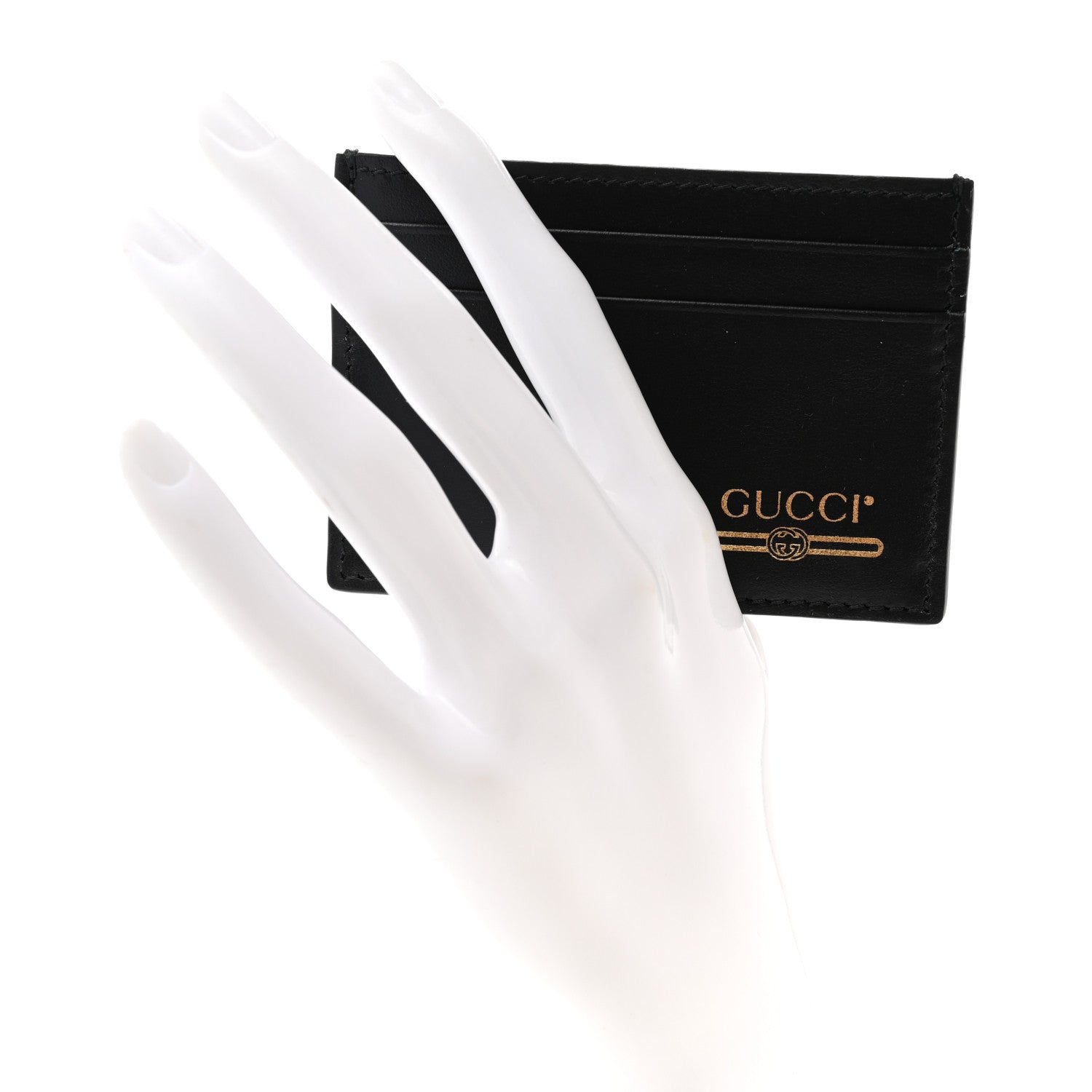 Gucci Plutone Calfskin Logo Card Holder Black 2 of 6