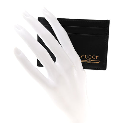 Gucci Plutone Calfskin Logo Card Holder Black 2 of 6