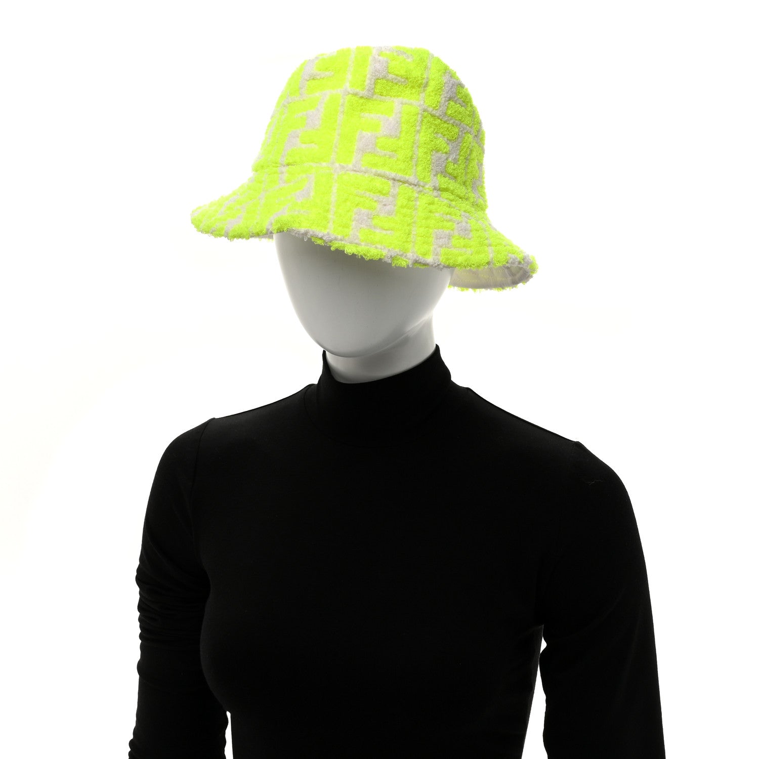 Fendi Terrycloth Embroidered Bucket Hat S Yellow 2 of 8