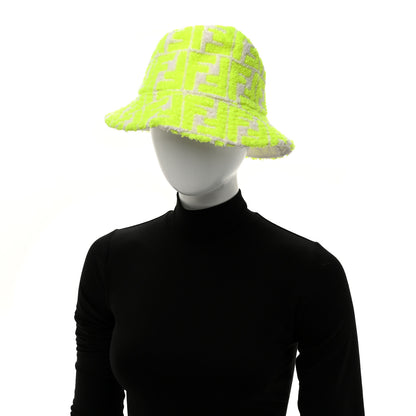 Fendi Terrycloth Embroidered Bucket Hat S Yellow 2 of 8